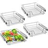 Froadp Cassetto Telescopico Estraibile Mensola da Cucina Ripiano Scaffale con Guide Scorrevoli Cestelli a Rete Stoccaggio Portabicchieri per 50cm Cucina Armadi (Larghezza effettiva 47cm, 4 pezzi)