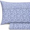 Vionara Home Completo Lenzuola in Flanella di Puro Cotone, Anti-pilling, Set Letto Invernale in Morbido Caldo Cotone, Made in Italy (F135 - Azzurro, Matrimoniale)
