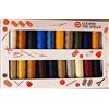 Cucirini Tre Stelle Terking - Set filo Jeans per impunture, 20 spagnolette assortite x 50 m, polycot 65/35, titolo 50, Made in Italy