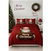 GX GARGIX Set Completo 2 Piazze Matrimoniali Flanella Scozzese rosso Natale (Nat-3)