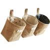 BESYLO Cotone Lino Cestino Bag, 3pcs Borsa portaoggetti in Iuta, Borse portaoggetti da Appendere, Pieghevoli, per Trucchi, Chiavi e Piccoli Oggetti