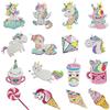 RUKAN 5D 24 Pezzi Diamond Painting Bambina Adesivo, DIY Diamante Painting, Unicorno Diamante Adesivo Kit, Strumenti da Disegno Mosaico, per Bambini Principianti Adulti