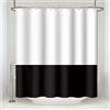 SDOTPMT 180x198cm Tenda da Doccia Bianco Nero - Tema Semplice, Classico Tradizionale per Bagno - Tessuto Poliestere Impermeabile con Ganci