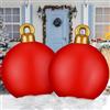 WEITAPYT 2 Pezzi Palla di Natale Gonfiabile, 60 CM Palla di Natale Gigante Esterno, Palle Giganti di Natales Gonfiabili, Adatto per Uso Interno Ed Esterno, Cortili, Prati, Giardini E Terrazze/D
