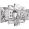 murando - Quadro Geometrico 225x112.5 cm 5 Pezzi - Stampa su Tela Strutturata XXL Grande - Quadri Moderni Componibili Camera da Letto Matrimoniale - Stampe da Parete Arte - Fiori m-C-0251-b-n