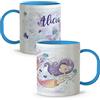LolaPix Tazze per Bambini con Nome. Tazze Personalizzate. Tazze di plastica per Bambini. Vari Disegni. Sirena