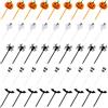 Kesote 100 Pezzi di Halloween Topper di Torta Topper di Plastica a Forma di Zucca, Fantasma, Pipistrello, Cranio e Ragno Halloween Topper Decorativo per Torta, Panini, Tramezzini, Cupcake