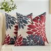 Voreppy Federa per Cuscino 45x45cm Divani Rosso e Grigio Fiori Modello Astratti Autunno Elegante Copricuscino Decorativo per Divano Set di 2 Copricuscini per Camera da Letto Letto Giardino