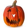matches21 HOME & HOBBY Lanterna XXL a forma di zucca decorativa LED Halloween, 25 x 26 cm, Jack-O-Lantern ceramica, decorazione esterni e interni