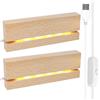 Mecctuck Base a LED, Supporto in legno per display a LED illuminato USB
