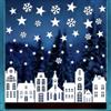 UEOTO Adesivi Natalizi per Finestre Riutilizzabili, Bianche Vetrofanie Natalizie per Vetrine Negozi Grandi Decorazioni Natalizie per la Casa, Stella Fiocchi di Neve Adesivi Finestre Natale Addobbi Natalizi