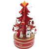 Glac Store Carillon Giostrina Albero di Natale Baule in Legno Musica Natalizia Senza Batterie Accessori Decorativi Natale - Regalo per Bambini ed Adulti (Alberello 22 cm Rosso)