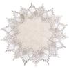 URROMA Centrino rotondo in poliestere, 40,6 x 40,6 cm, beige con bordo in | Tovaglia rotonda lavabile in tessuto poliestere bianco per esterni, impermeabile, per mobili, sala da pranzo, cucina