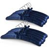 Better to U Confezione da 10 grucce imbottite in raso blu, con schiuma spessa e morbida, per abiti da sposa, lingerie, camicie rivestite in seta liscia, senza urti sulle spalle