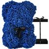 NWSX Orsetto di rose - Orsacchiotto rosa su ogni rose, perfetto per anniversari, mamme, confezione regalo trasparente inclusa, 10 pollici (blu reale)