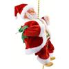 Frilla Babbo Natale sulla corda decorativa - bambola peluche con musica natalizia - decorazioni natalizie per interni con batterie AAA (non incluse) | SANTACLIMB