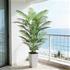 FSOHOI Palma Artificiale Arnusa in Vaso Bianco 180 cm, Pianta Artificiale Areca per Interni, Albero Artificiale Decorativo Verde per il Soggiorno, il Balcone, la Camera da Letto e l'Ufficio