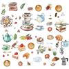 CRASPIRE 8 Fogli 8 Stili Vetrofanie Alimenti Tema caffè Vetrofanie Pane Decorazioni da Parete Decalcomanie per Aula Camera da Letto Soggiorno Finestra Scale Vetrina Decorazioni