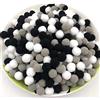 Duories 500 mini pompon colorati, 15 mm, piccole palline di peluche, decorazioni per compleanni e matrimoni, feste, divertenti fai da te, artigianato, bianco, grigio, nero, 500 pezzi