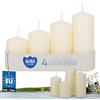 KOTARBAU® Candele a colonna Set di 4 pezzi Ecrù