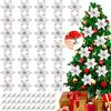 Mecctuck 30 pezzi Decorazione natalizia con fiori, fiori di Natale, fiori artificiali glitterati per Natale, decorazione floreale natalizia, fiore artificiale con 30 clip per decorazione natalizia e albero di