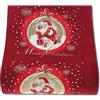 Casatessile Tappeto Natalizio Rosso, Grande 100x71 cm. moltiplicabile. Palla di Vetro Passatoia Babbo Natale, Zerbino, Corsia Natalizia