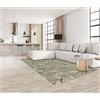 IlGruppone Tappeto Arredo Moderno Sala Cucina Camera inCiniglia Passatoia Antiscivolo Made in Italy Disegni Piazzati Cotone Misure Grande - Foliage VerdeCenere - 65x300 cm