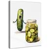 Dazzlewall Incorniciato Divertente Poster di Arte della Parete della Cucina, Foto Sottaceto Cetriolo Verde Oliva per L'Arredamento della Sala da Pranzo 12x16 pollice