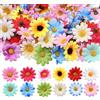 Neikafan 200 pezzi Mini fiori artificiali margherite seta fiori finti teste fiore di simulazione del tessuto fiore decorativo multicolore di simulazione per capelli matrimoni decorazione DIY