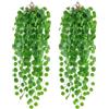 DabbOo Piante Pendenti Artificiali 2 Pezzi Pianta Artificiale Sospesa Plastica Piante Finte Cadente Simulazione Pianta Appesa Edera Verde Finte Che Sembrano Vere per Casa Festa Giardino Decorazione