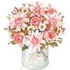 DEMIUKO 2 fasci di fiori artificiali come veri peonie artificiali, rosa, dalie, finti fiori di seta, decorazione per interni primaverili, matrimoni, feste, cucina, tavolo, casa, decorazione pasquale
