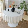 FANIVIN Tovaglia rotonda in cotone e lino per uso domestico Ideata per tavoli da pranzo e tavolini Lavabile in lavatrice Bianco Diametro 120cm