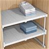 Homieco Scaffale Telescopico Estensibile per Armadio Regolabili Divisori per Scaffali Acciaio Inossidabile Armadi Separatori Organizer per Camera da Letto Bagno Cucina