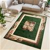 TAPISO Atlas Tappeto Salotto Moderno Pelo Corto Design Astratto Fiori Cornice Motivo Geometrico Floreale tonalità Verde Scuro Oeko-Tex Soggiorno Sala Camera Ufficio 250 x 300 cm