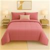 Masters House Biancheria per la Casa Master House Trapunta Piumone Matrimoniale Singola Piazza 1/2 in Morbido e Caldo Velluto per Camera da Letto Elegante e Confortevole (Rosa antico, Singola 160x260cm)