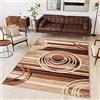 TAPISO Dream Tappeto Camera Soggiorno Salotto Moderno Marrone Beige Astratto Geometrico A Pelo Corto 160 x 230 cm