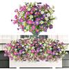 ROLLWAY 6 Pezzi Fiori Finti da Esterno Artificiali, Piante Plastica per Balconi, Piante da Appendere Vaso da Giardino, Decorazione per Matrimoni Cascine