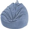 FANSU Copertura per Poltrona Sacco Puff Poltrona Senza Riempimento, Poltrona a Sacco Pigro Poltrona, Velluto a Coste Pouf Poltrona per Adulti e Bambini (100x120cm,Blu Grigio)