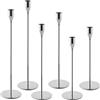 LCXCXY Set Portacandele da 6 pezzi, 6 Candelabro Argento, 3 Porta Candele da Tavolo rastremate di diverse altezze. Candelabri è adatto per Porta Candela matrimoni, feste di compleanno e Candele Decorative