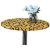 Cozomiz Geometrico Copritavolo Sotto Tovaglia Rotonda Rettangolare Tavolino Lavabile Antimacchia Kitchen Decoration per Tavola da Pranzo Giallo 100cm Taglio Aderente Rotondo