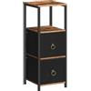HOOBRO Armadio Auxliliar, Mobile da Bagno, Organizzatore Portaoggetti Stretto, Scaffale Mobiletto da Bagno, 2 Cassetti in Tessuto, Marrone Vintage e Nero EBF87CW01
