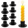 FLOWERUN 8 Pezzi Candelabro Nero, Porta Candela In Metallo Per Candele Lunghe, Decorazione Moderna Per Salotto, Sala Da Pranzo E Matrimonio (Nero)