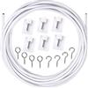 XCOZU Filo per Tende con 6 Ganci Autoadesivi, Filo per Tende e con 4 Pezzi Golfari e 4 Pezzi Ganci a Vite per Tende Set di Ganci per Tende (3 m, 4 Paia)