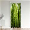 Odot Tende Oscuranti per Porta con Occhielli, Motivo Foresta Tenda Divisoria per Stanza Tende con Occhielli per Interni Tenda Porta Isolamento Termico (130x200cm,Foresta Verde)