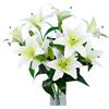 VaryFloral 6 Pezzi Fiori Artificiali Giglio Fiore Artificiale Fiori Finti per Decorazioni Bouquet Fiori Artificiali con Gambo Lungo Giglio Bianco Finto Realistico per Casa Camera Matrimonio Feste
