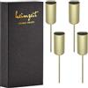 heimzeit Portacandele in Metallo con Punta per Candele a Stelo e Candele da Tavolo [4 Pezzi, Oro, Rotondo] Design Elegante, Portacandele per Corona dell'Avvento per una decorazione d'interni elegante