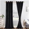 JIUZHEN Set di 2 tende oscuranti in velluto, morbide e opache con occhielli, per camera da letto, 140 x 280 cm (larghezza x altezza), colore nero