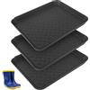BUCOMTU Set di 3 Vaschette Porta Scarpe 35 x 27 x 3 cm, Tappetino Scolapioggia in Plastica Resistente, per Scarpe Bagnate e Sporche, Perfetto per Ingresso, Balcone, Garage Giardino