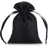 SHTGOI 10 sacchetti in raso, piccoli sacchetti in organza, per gioielli, in seta, per matrimoni, compleanni, festival, feste, colore nero
