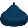 FANSU Copertura per Poltrona Sacco Puff Poltrona Senza Riempimento, Poltrona a Sacco Pigro Poltrona con Zip, Stampa Colori Solidi Pouf Poltrona per Adulti e Bambini M/XL (80x90cm,Blu)